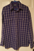 Panhandle Shirt Purple Pearl Snap Flip Cuff LS Western Rodeo Cowboy Men Sz Large - $20.85