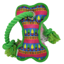 DreamWorks Good Luck Trolls Oxford Bone &amp; rope Squeak Pull Tug Toy for Dogs New - £6.39 GBP