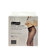 No Nonsense Great Shapes Size D Black Shaping Sheer Gentle Pantyhose - £12.78 GBP