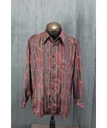 Vintage Disco Shirt - Sublimated Stripe Pattern - Men&#39;s Large - $75.05 CAD