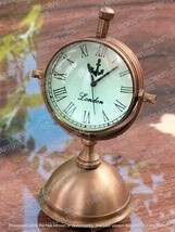 Antique Collection Brass Table Clock | Maritime Antique Rotating Desk Clock - £29.83 GBP