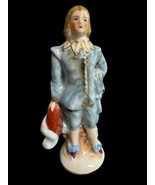 Vintage Occupied Japan Figurine Boy Blue Victorian Statue 3.5&quot; - $16.64 CAD