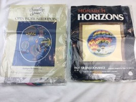 Vtg Horizons hot AIR BALLOON Needlepoint Kit Longstitch - Both Missing C... - $23.73