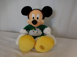 Disney Store Exclusive Christmas Mickey Mouse 16” Snowman Sweater Plush ... - $16.85