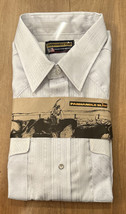 VINTAGE Panhandle Slim Shirt 18.5-35 Pearl Snap Gray Textured Extra Long Tail - £38.71 GBP