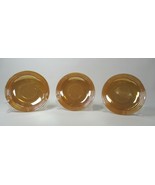 3 Vtg Fire King Oven Ware Pearl Peach Luster 6 inch Saucers - £15.72 GBP