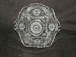 Vintage Westmoreland Crystal Clear Glass Wildflower&amp;Lace Sawtooth 7” Bowl - £19.46 GBP