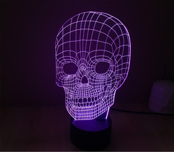 Unomatch Skull 3D Touch Switch LED Acrylic Table Lamp - £19.76 GBP