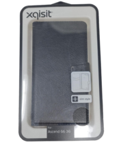 XQISIT Leather Wallet Cover Case For Huawei Ascend G6 Card Slot Flip Black - $8.07