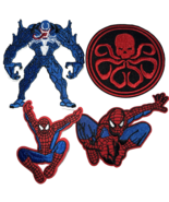 Marvel Comics 1 VENOM, 2 SPIDERMAN, 1 HYDRA Embroidered 3&quot; Iron On New P... - £14.01 GBP