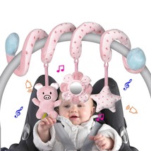 Car Seat Toys, Infant Baby Pink Pig Spiral Activity Hanging Toys Stroller Toys F - £20.45 GBP