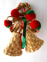 Wicker Bells Unique Christmas Hanger OOAK - £5.17 GBP