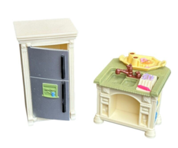 Loving Family Dollhouse Kitchen Set Sink Refrigerator Food Tray Fisher P... - $9.64