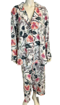 Malin Gyllensvaan White, Red, Green Floral Print LS Pajama Set Sz 3X NWT - £25.40 GBP