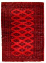 Handmade vintage Afghan Ersari rug 4&#39; x 5.8&#39; (122cm x 179cm) 1970s - 1C655 - $8,691.05 MXN
