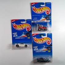3 Mattel Hot Wheels Cars -Corvette Coupe, Zender Fact 4, Radio Flyer Wagon - £6.68 GBP