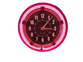 Sterling and Noble 11&quot; Vibrant Pink Neon Analog Wall Clock - $22.79