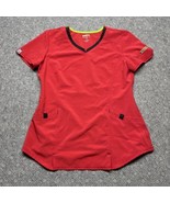 Scrubstar Red Black Trim Scrub Top Woman&#39;s Size XS KG JD - $14.84