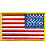 reverse USA Flag Patch embroidered 3 3/8&quot;x2&quot; jacket vest u.s. HEROS PRID... - $16.32
