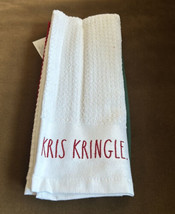 Rae Dunn Christmas Kris Kringle Santa Claus Kitchen Towels Set of 3 Embroidered - £17.57 GBP