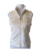 Peck &amp; Peck Womens Faux Fur Vest 10P Cream Off White Jacket Full Zipper ... - $282.06 MXN