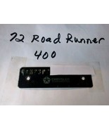 MOPAR 72 PLYMOUTH ROADRUNNER 400 SOUVENIR PLATE,WALL ART - $4,759.12 MXN