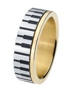 Piano Key Board Ring Stainless Steel Wedding Engagement For Music Lovers... - £20.01 GBP