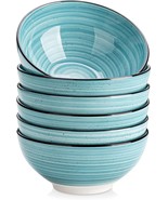 vancasso Bonbon Blue 28oz Cereal Bowls, Set of 6 Spiral Pattern, Dishwas... - $664.14 MXN