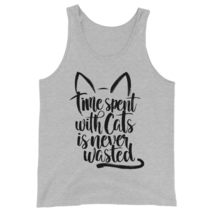 Generic Time Spent with Cats is Never Wasted Unisex Tank Top, Funny Shirt for Ca - £21.66 GBP