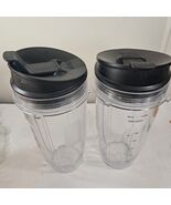 Nutri Ninja Auto-iQ Blender single serve travel cups lids SET 2 part BL4... - $436.74 MXN