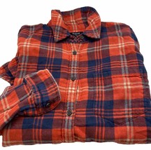 Madewell 1937 Button Up Shirt Womens XS Red Blue Checkered Cotton Round Hem - £15.23 GBP