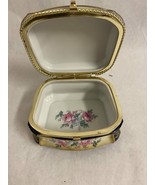 Jewelry Box Limoges China Painted Cobalt Blue - £23.65 GBP
