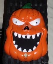 Light &amp; Sound Halloween Doorbell Orange Pumpkin Dare to Knock Twos Company Decor - £10.07 GBP
