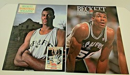 2 Vintage Beckett Basketball Monthly 1990-91 San Antonio Spurs David Robinson - £6.88 GBP