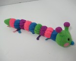 small plush multicolor caterpillar rainbow inchworm beanbag green purple... - $9.89