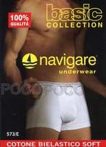 3 Boxers de Hombre Elástico Exterior Algodón Bielástico Navigare 573/Y - £14.04 GBP