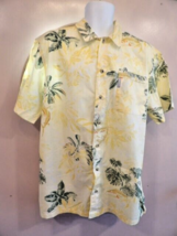 Columbia Sportswear Company Men’s Yellow Hawaiian Shirt Palm Trees Size L - £11.37 GBP