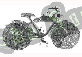 Downtown Heart of the City Core Retro Bicycle Cool Vinyl Sticker Decal - $5.93