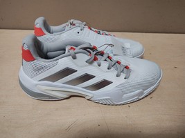 Adidas Baracade Ladies Tennis Shoes Size 7 White/Grey/Red IF0407 - £48.59 GBP