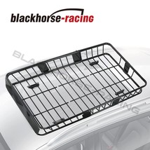 64&quot; Universal Black Roof Rack Cargo Carrier w/ Extension Luggage Hold Basket SUV - £143.73 GBP