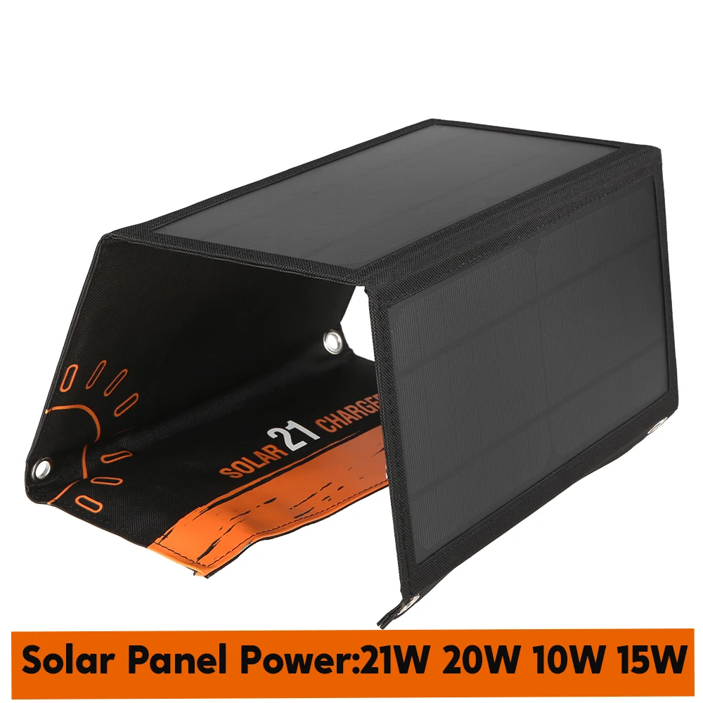 21W Foldable Solar Panel Charger Waterproof Portable Solar Charger USB Ports for - £25.37 GBP+