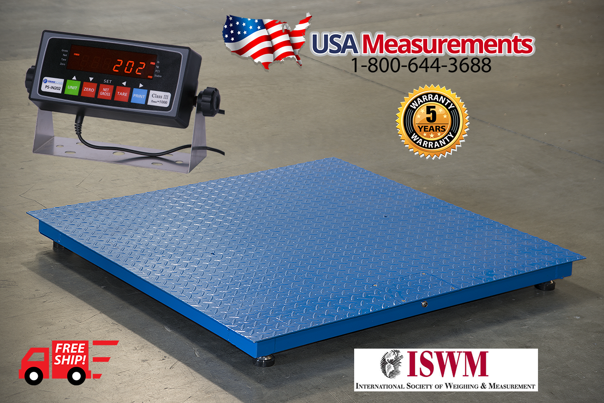 5 Year Warranty Floor Scale Pallet RS-232 10,000 x 1 lb 48&quot; x 48&quot; (4&#39; x 4&#39;) - $795.00