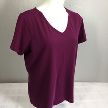 Duluth Trading Co Womens 2XL Tee Shirt Top Berry Purple Short Sleeve Cotton - $18.50