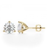 0.50CT Round Solid 18K Yellow Gold Brilliant Cut Martini ScrewBack Stud ... - $420.75