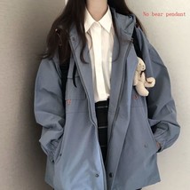 HOUZHOU Japanese Kawaii Zip Up Jacket Women Harajuku Autumn Oversized Preppy Sty - £73.75 GBP