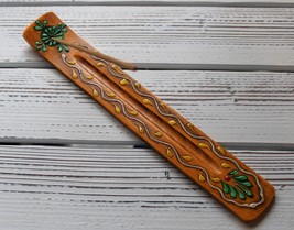Wooden Incense Holder Yellow Floral 11&quot; - $12.23 CAD