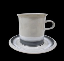 Arabia Finland Salla Flat Cup &amp; Saucer Set Inkeri Leivo MCM Stoneware - $29.65
