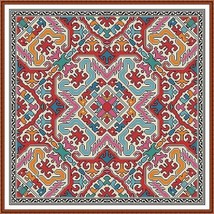 Antique Rug Square Design 3 Large Rug Adaptation Cross Stitch Pattern PDF - £7.96 GBP