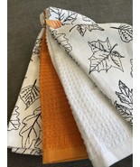 LA CUISINE KITCHEN TOWELS (4) Fall WAFFLE Leaves Halloween Harvest New O... - €20,61 EUR