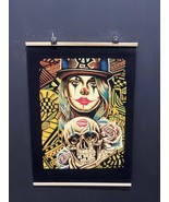 Hand-Painted Black Velvet Artwork, Joker Skull Velvet Handmade Painting,... - $1,825.93 MXN